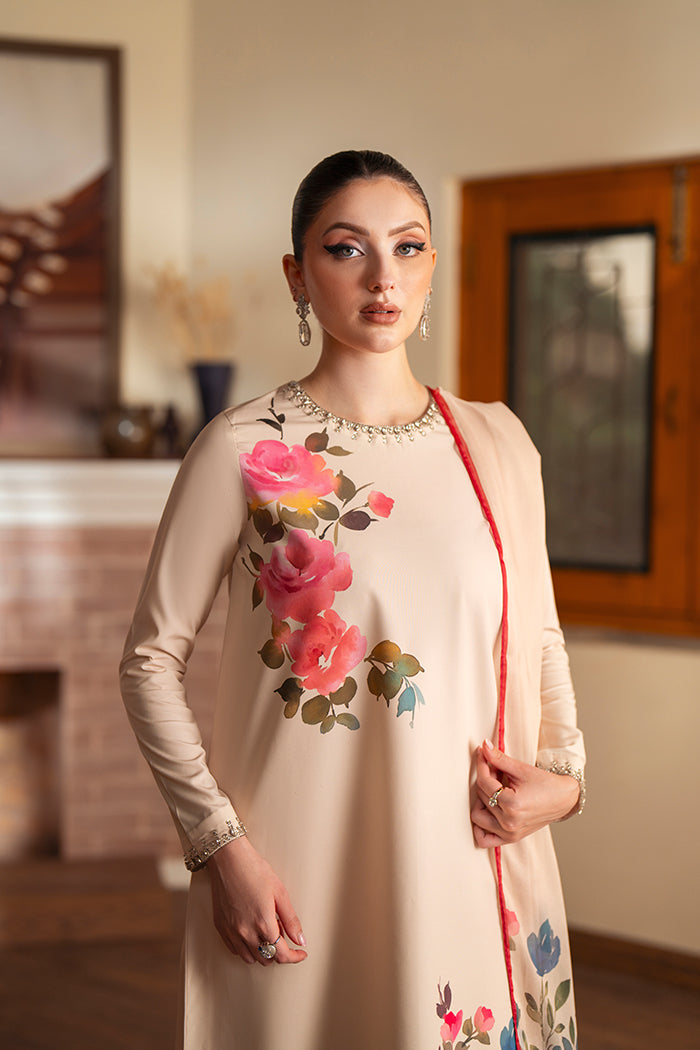 Komal Printed with Handwork 3pc